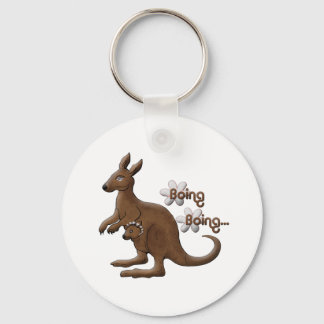 Kangaroo och Baby Kangaroo i Pouch Keychains Nyckelring