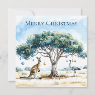 Kangaroo och Emu jul Gumtree Baubles Julkort