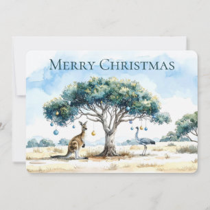 Kangaroo och Emu jul Gumtree Baubles Julkort