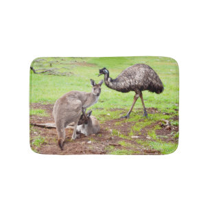 Kangaroo och Emu, liten minnesskummatta Badrumsmatta
