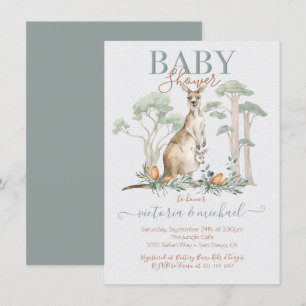 Kangaroo och Joey Baby Shower-inbjudningar Inbjudningar