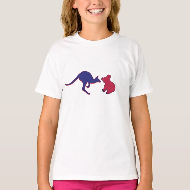Kangaroo och Koala Bear T Shirt (Framsida)
