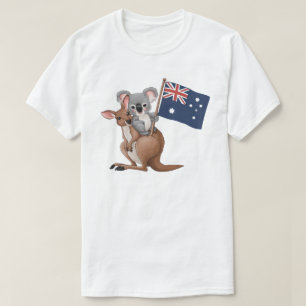 Kangaroo och Koala White T Shirt