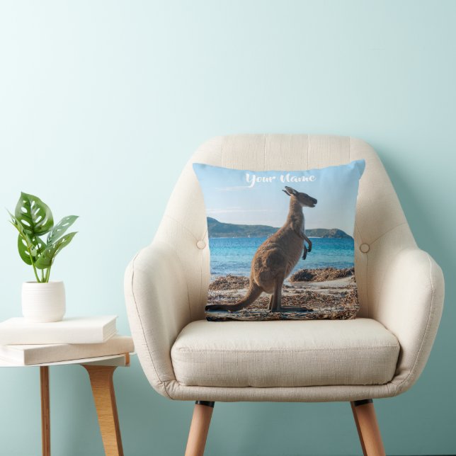 Kangaroo om Beach Australia Kudde (Stol)