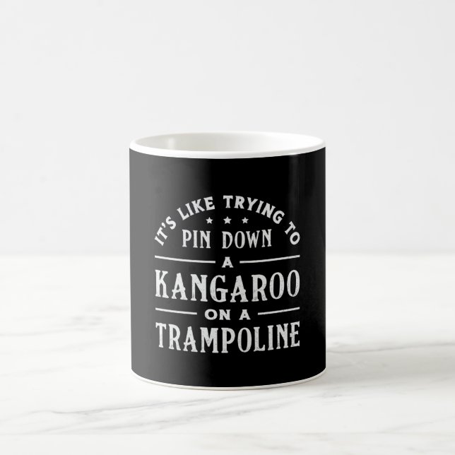 Kangaroo on a Trampoline Gymnast Trampolining Kaffemugg (Center)