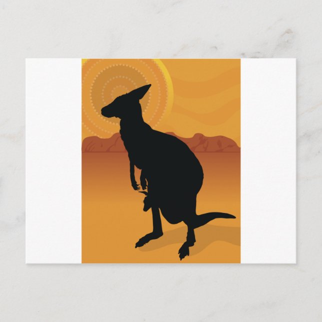 Kangaroo Outback Vykort (Framsida)