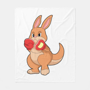 Kangaroo på Boxing med Boxing handskar Fleecefilt