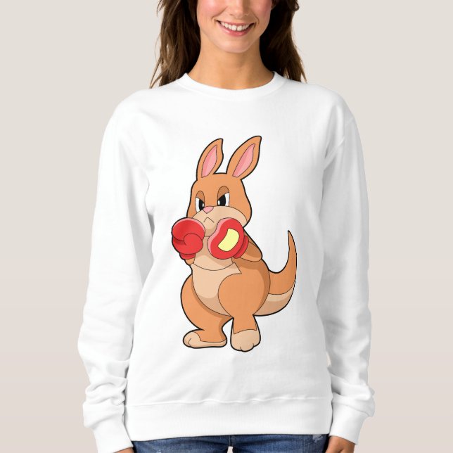 Kangaroo på Boxing med Boxing handskar T Shirt (Framsida)