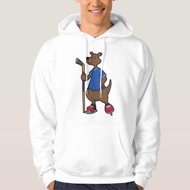 Kangaroo på ishockey med ishockeyklubb hoodie (Framsida)