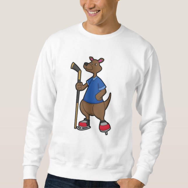 Kangaroo på ishockey med ishockeyklubb lång ärmad tröja (Framsida)