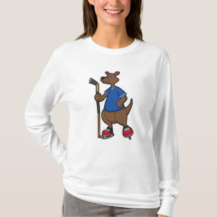 Kangaroo på ishockey med ishockeyklubb t shirt