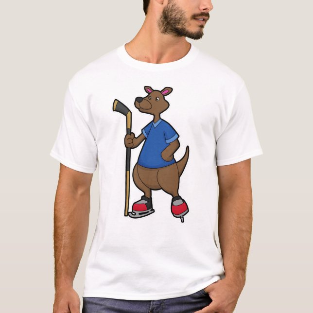 Kangaroo på ishockey med ishockeyklubb t shirt (Framsida)