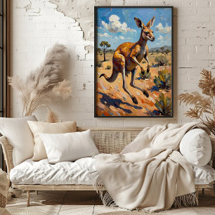 Kangaroo på väg poster