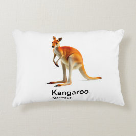 Kangaroo på vit bakgrund prydnadskudde