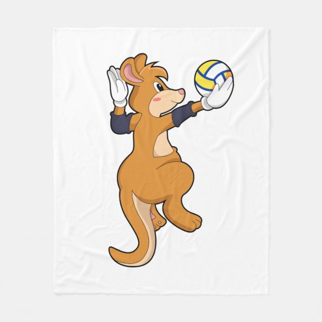 Kangaroo på Volleyball Sports Fleecefilt (Framsidan)