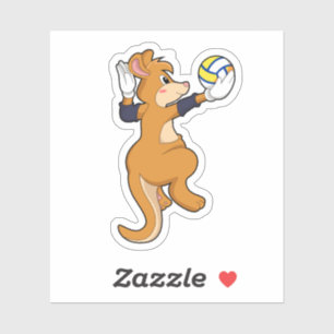 Kangaroo på Volleyball Sports Klistermärken
