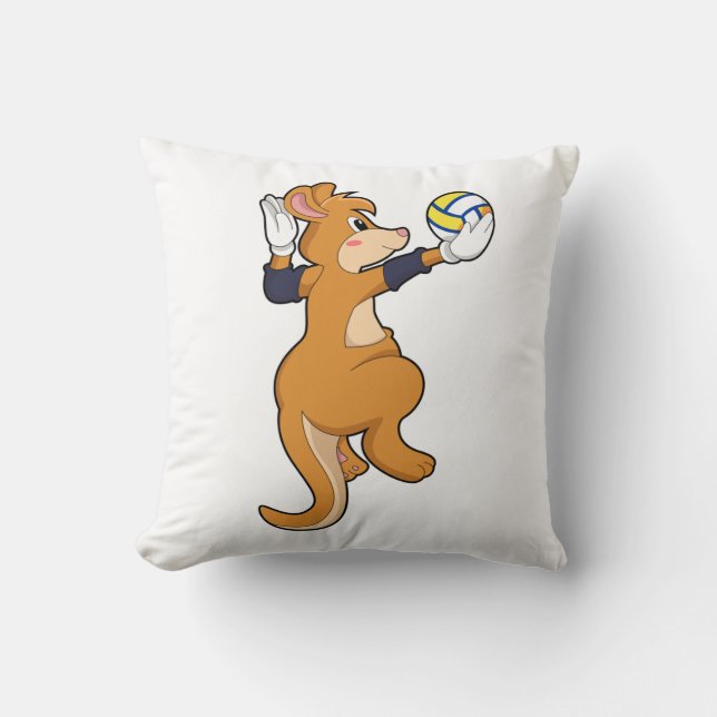 Kangaroo på Volleyball Sports Kudde (Framsida)