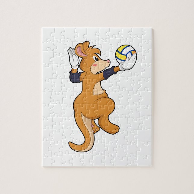 Kangaroo på Volleyball Sports Pussel (Vertikal)