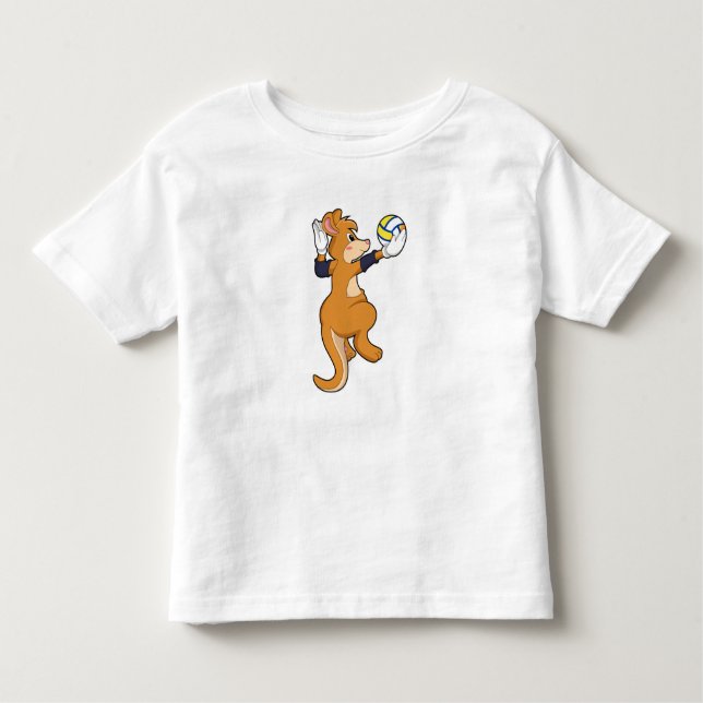 Kangaroo på Volleyball Sports T Shirt (Framsida)