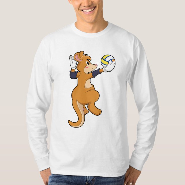 Kangaroo på Volleyball Sports T Shirt (Framsida)