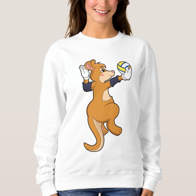 Kangaroo på Volleyball Sports T Shirt (Framsida)