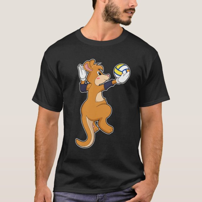 Kangaroo på Volleyball Sports T Shirt (Framsida)