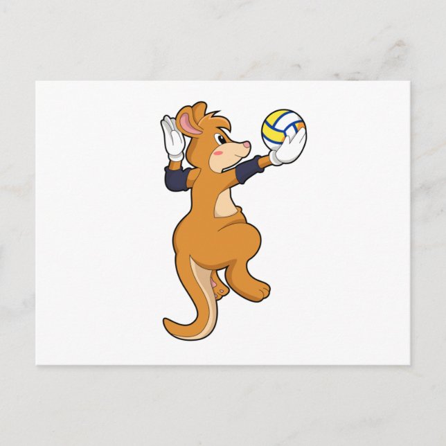 Kangaroo på Volleyball Sports Vykort (Framsida)