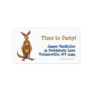 Kangaroo Party Centre Adressetikett
