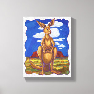 Kangaroo Party Centre Canvastryck