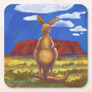 Kangaroo Party Centre Underlägg Papper Kvadrat