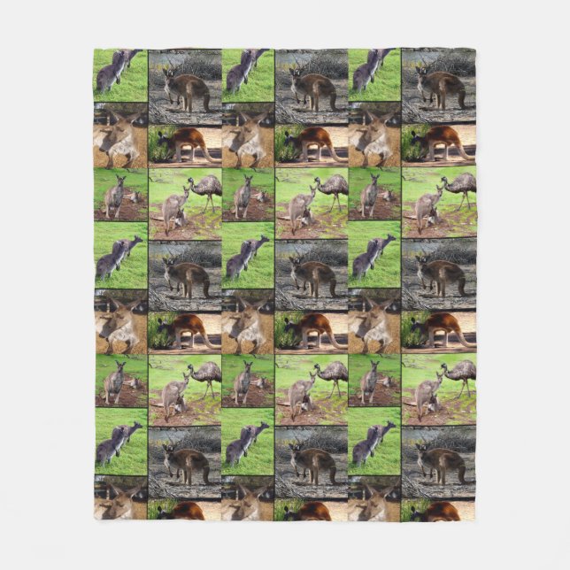Kangaroo Photo Collage , Fleecefilt (Framsidan)
