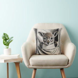 Kangaroo Pillow, Cute Baby Joey Design Kudde