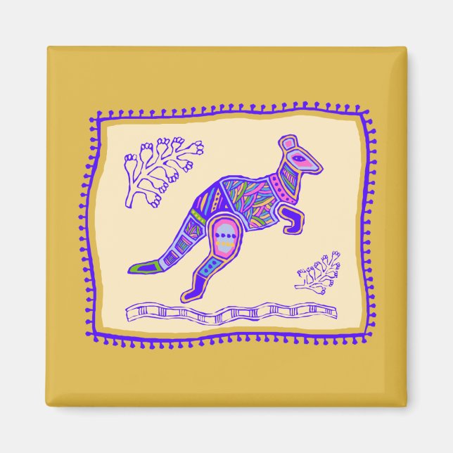 Kangaroo Quilt Magnet (Framsidan)