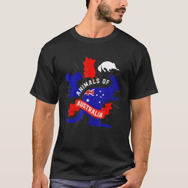 Kangaroo Quokka Sugar Glider Koala djur av aust T Shirt (Framsida)