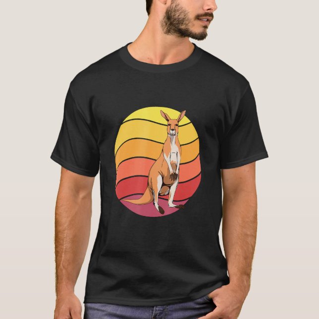 Kangaroo Retro Sunset Kangaroo Art Kangaroos T Shirt (Framsida)