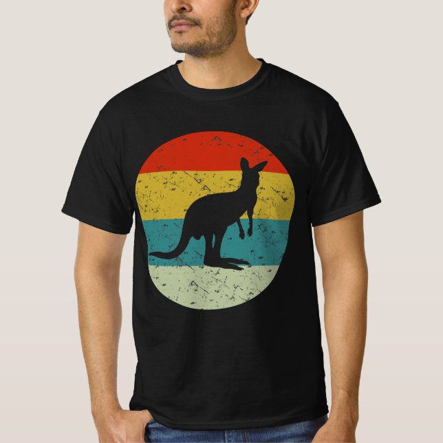 Kangaroo retro vintage silhouette 70s t shirt (Framsida)