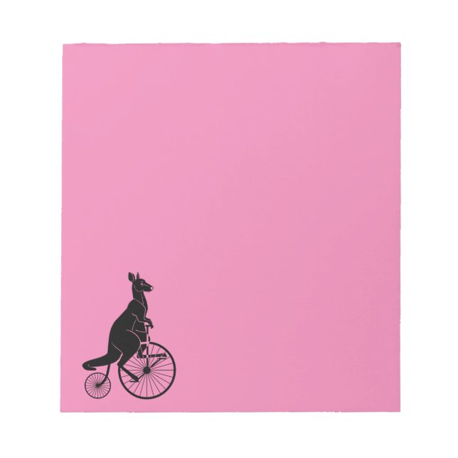 Kangaroo Riding a Bike Anteckningsblock (Framsida)