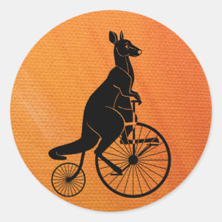 Kangaroo Riding a Bike Runt Klistermärke