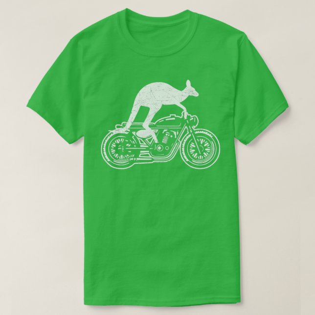 Kangaroo Riding Motorcykel Australien Motorcykel B T Shirt (Design framsida)