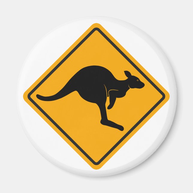 Kangaroo Road Sign Magnet (Framsidan)