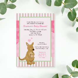 Kangaroo Rosa Mamma-inbjudan Inbjudningar