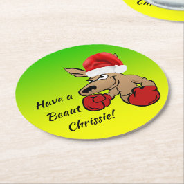 Kangaroo Santa Australian jul Party Underlägg Papper Rund