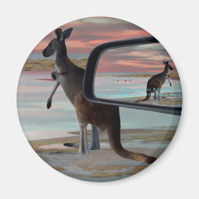 Kangaroo Sea Breezes Illusion Art. Magnet (Framsidan)