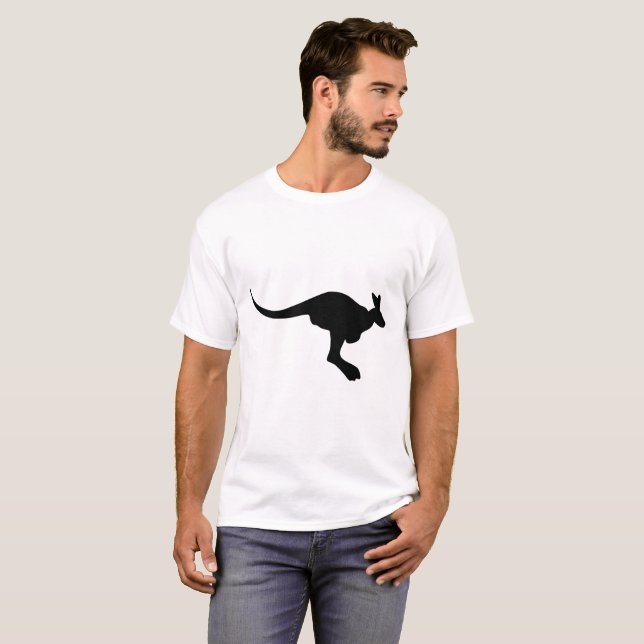 Kangaroo Silhouette T Shirt (Hel framsida)