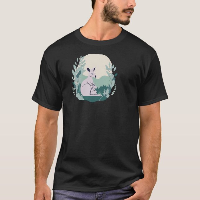 Kangaroo Silhouette T-Shirt Design (Framsida)