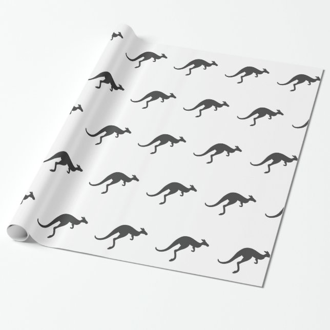 Kangaroo silhouette - Välj bakgrund färg Presentpapper (Utrullad)