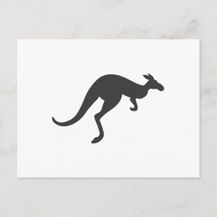 Kangaroo silhouette - Välj bakgrund färg Vykort