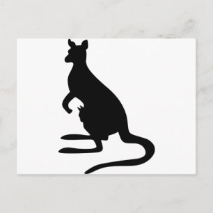Kangaroo Silhouette Vykort
