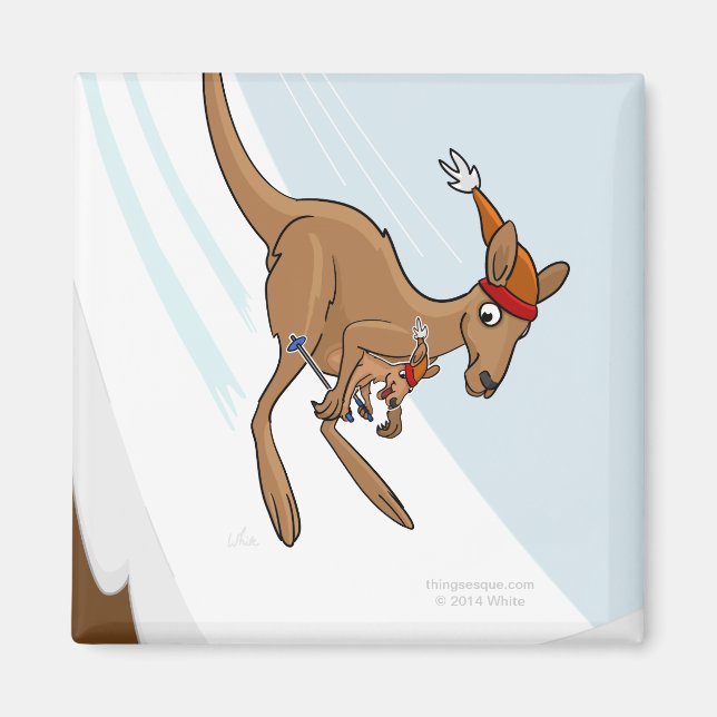Kangaroo Ski Jump Magnet (Framsidan)