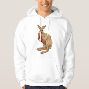 Kangaroo som Boxer med Boxinghandskar Hoodie
